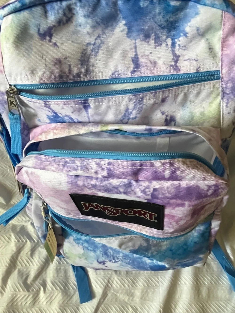 JanSport Tie-Dye Backpack Blue & Purple XL Big Student Fits 15” laptop  NEW!